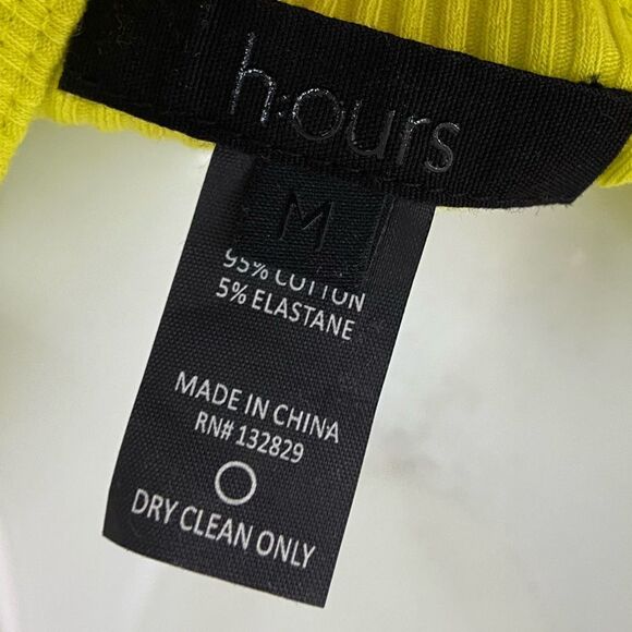 Revolve H:OURS Tatiana Ribbed Bodysuit in Lime Yellow size Medium - Picture 4 of 4